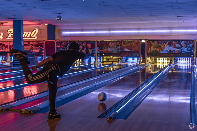 Grab a bite to eat and go bowling with friends at the Garden Bowling alley in nearby Midtown.
