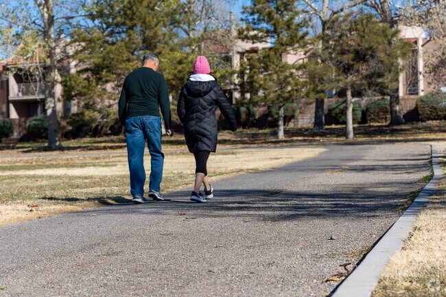 Locals love the walking paths that wind all around Academy Hills Park.
