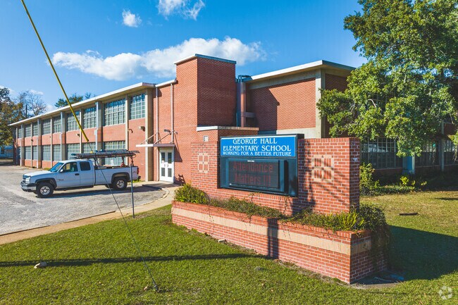 George Hall Elementary-main entrance sign