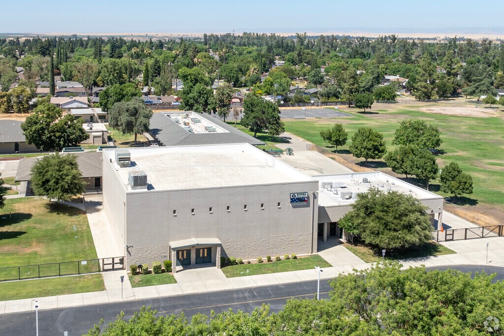 The entrance to Rudolph Rivera Middle School in Merced.