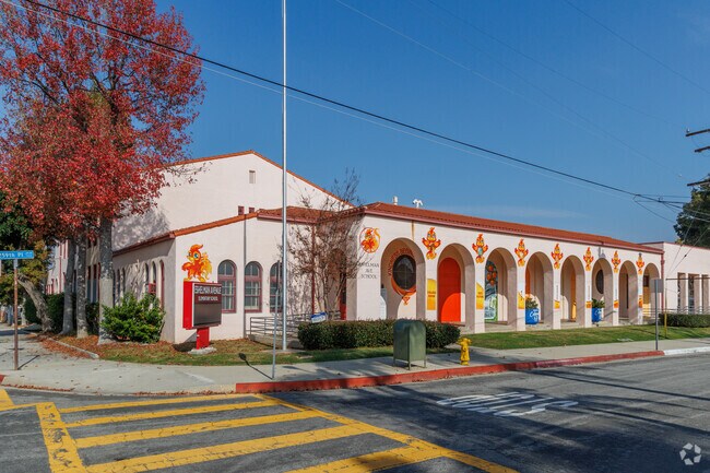 Eshelman Avenue Elementary School in Lomita greets students with its colorful entrance.