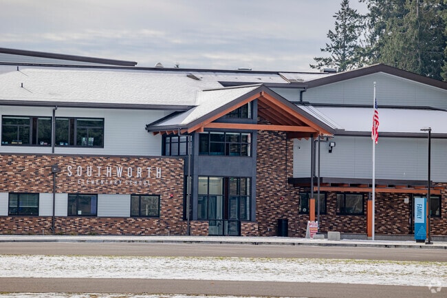 Front entrance to Southworth Elementary School.