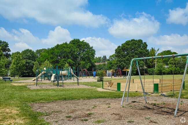 The hilltop behind Abbot Elementary has a full playground for students to enjoy.