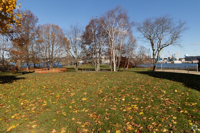 Peirce Island Playground offers scenic views of the Piscataqua River.