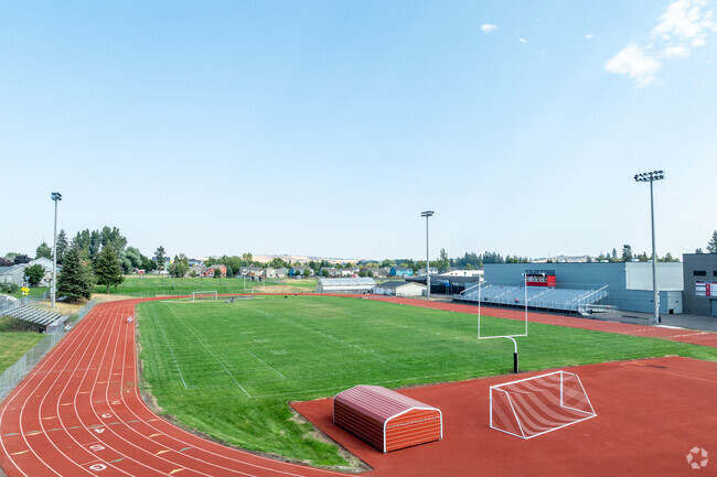 Cheney High School has a small football stadium behind the school.