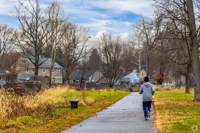 Go for a jog along the creek in Maple Avenue Park.