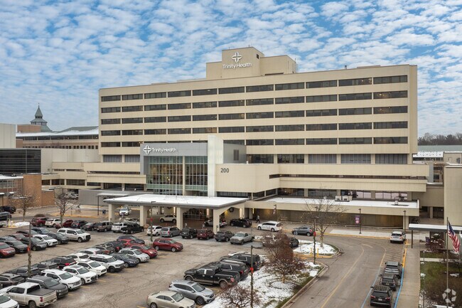 The Trinity Health Hospital resides on the edge of Heritage Hill.