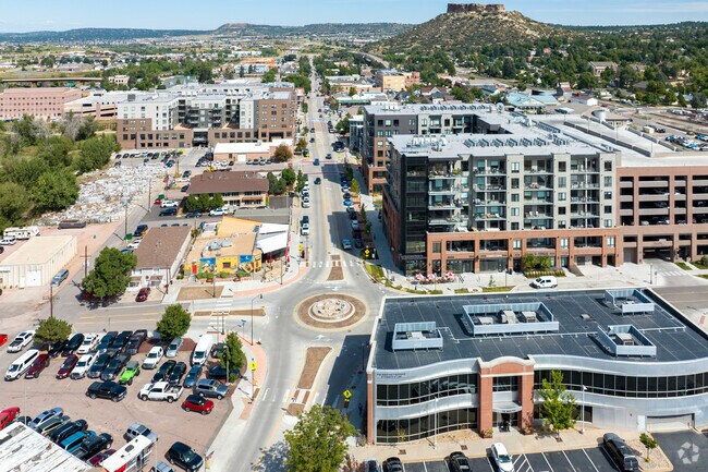 Modern condos are just a few blocks from stores and restaurants in Downtown Castle Rock.