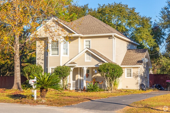 Two-story homes appear alongside single-story ranch-style builds.