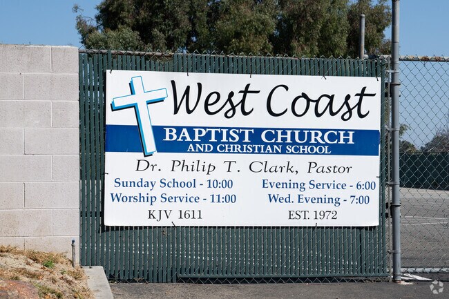 Te side signage at West Coast Baptist School in Oceanside