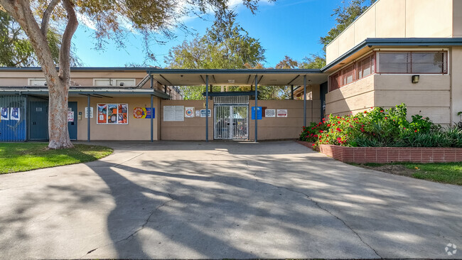 Shirley Avenue Elementary School has multiple entrances.