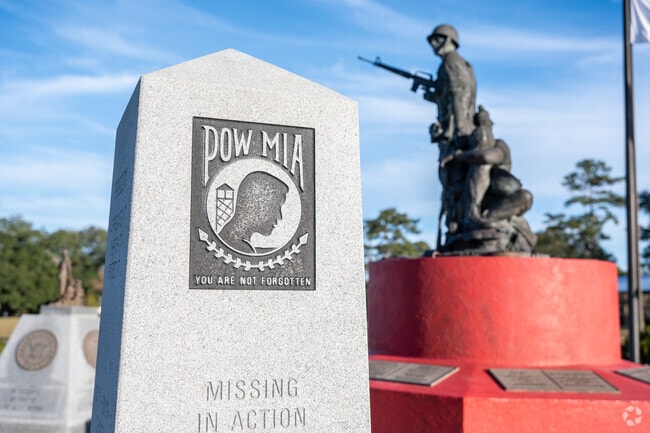 The POW-MIA Memorial in front of the Havana Public Library honors prisoners of war.