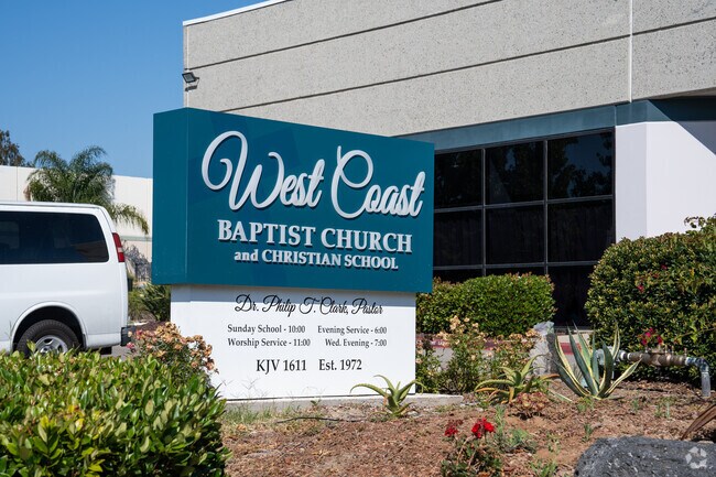Front sing to greet students and parents at West Coast Baptist School in Oceanside