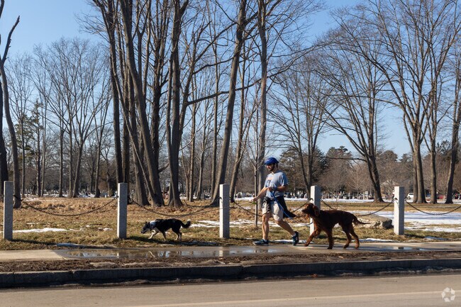 Deering Center is a walkable neighborhood.