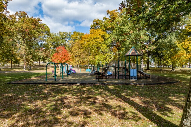 Children enjoy the jungle gym at Nimisilla Park.