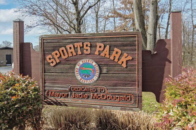 The Sports Park, dedicated to Mayor Jadie McDougald, welcomes all visitors to Berwyn Heights.