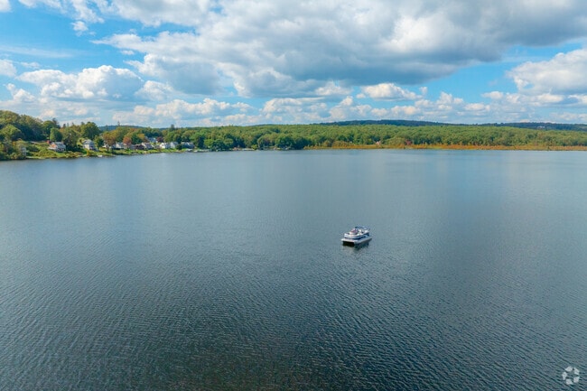 Locals can take their boat out onto Tyler Lake in Goshen.