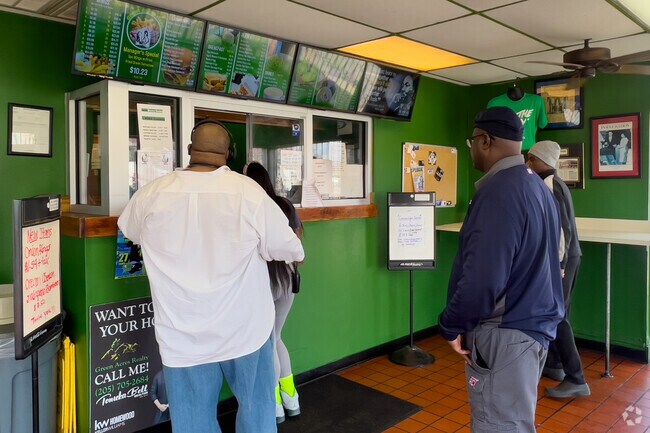 The busy interior of Green Acres restaurant.