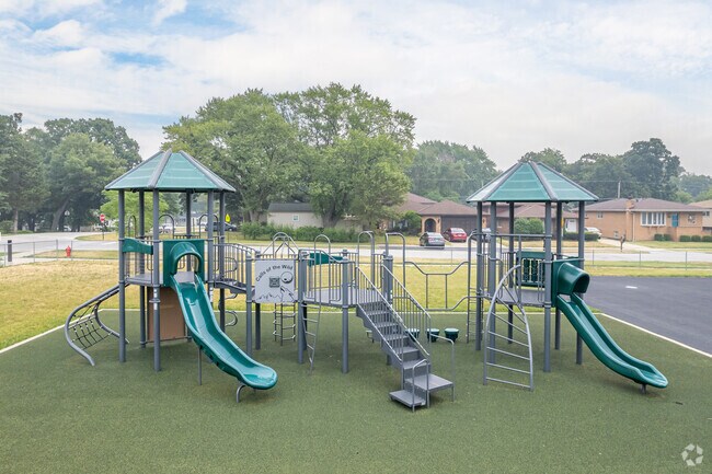 Hazelgreen Elementary school has a beautiful jungle gym for younger students.
