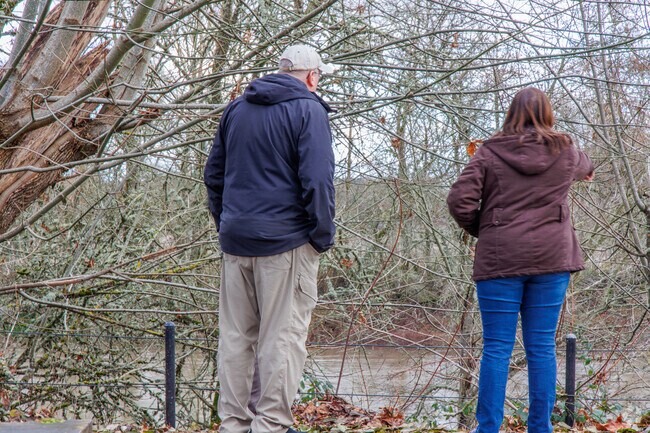 Sit back and enjoy the view of the river at Riverfront Commemorative Park.