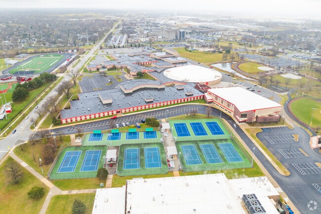 Munster High School has a number of tennis courts.