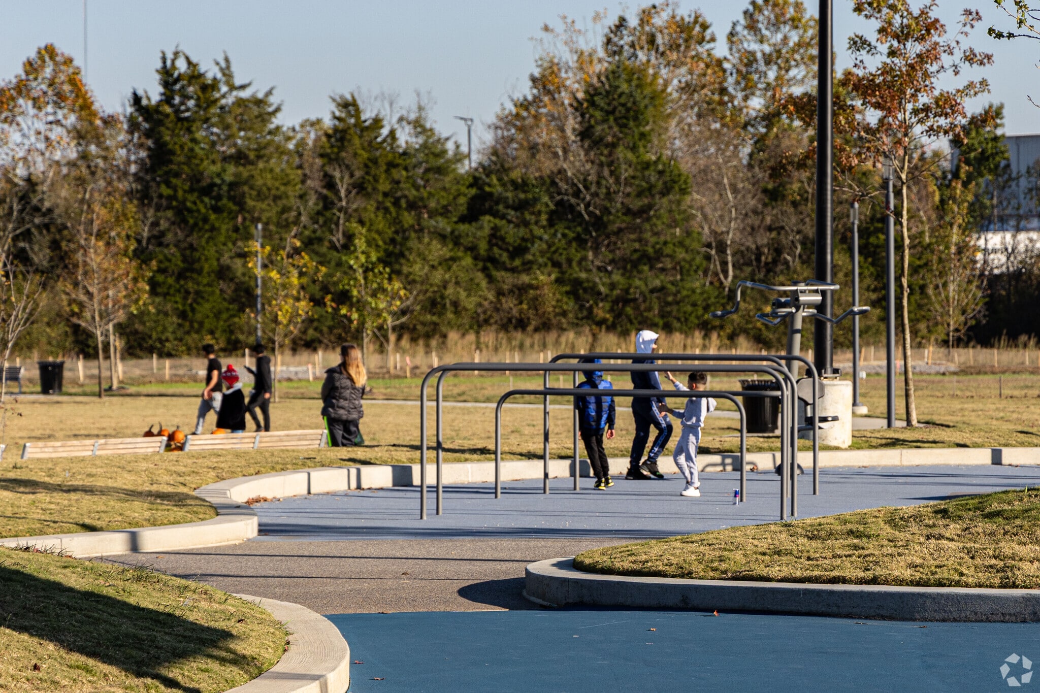 Mill Ridge Park near Summerfield Village has outdoor fitness equipment.