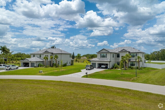 Rows of large two story homes can be found on large lots in Buckingham Park.