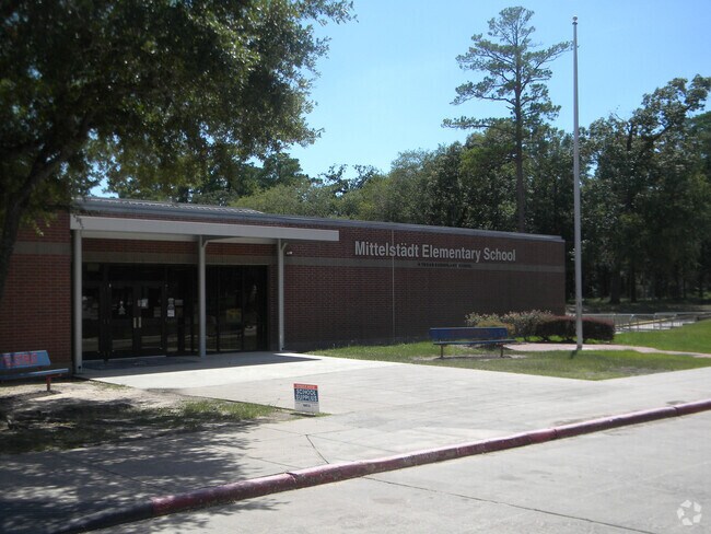 Main entrance to Mittelstadt Elementary School in Outlying Harris County, Klein TX