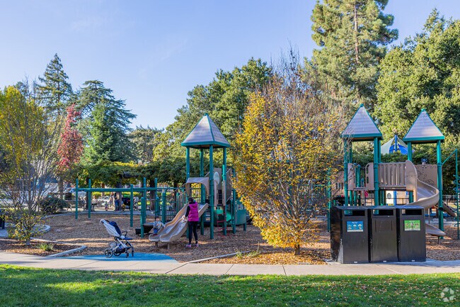Explore Redwood City's Stafford Park—playful adventures await at the vibrant playground.
