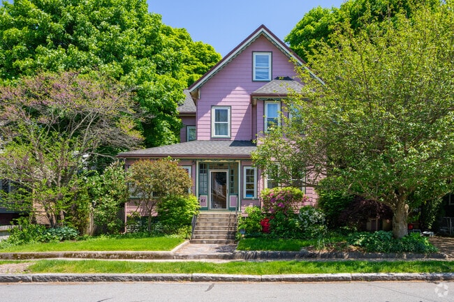 This Victorian wears the color pink well in East Medford.