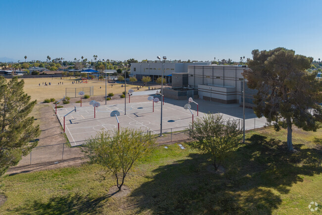 Students at Arredondo Elementary have access to multiple basketball courts.