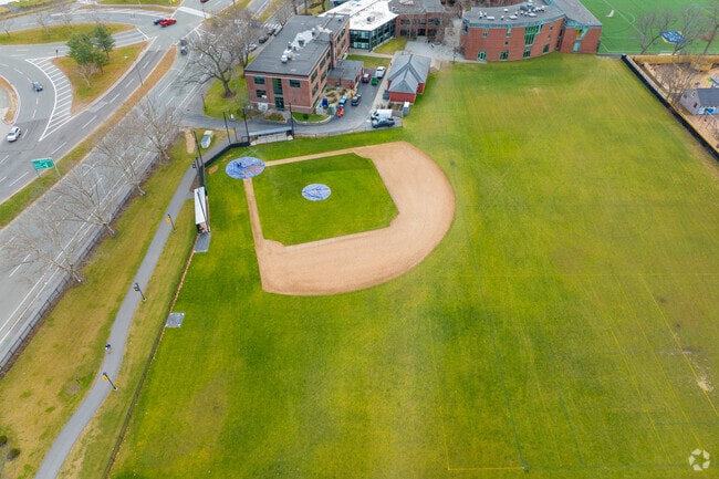 Buckingham Browne & Nichols baseball field in West Cambridge is next to the school building.