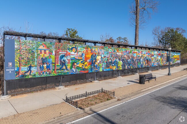 Murals dedicated to local history can be found throughout Chalet Woods.