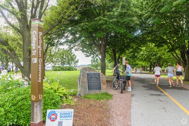The Burlington Greenway is an 8-mile long paved bike path from Burlington to points North.