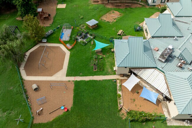 Outdoor spaces of The Montessori School of Huntsville.