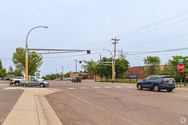The quiet community of Esko features one traffic light at the intersection of County Road 1 and Highway 61.