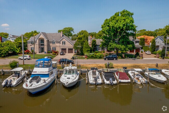 Most homes on the canal have their own boat slips in West Islip.