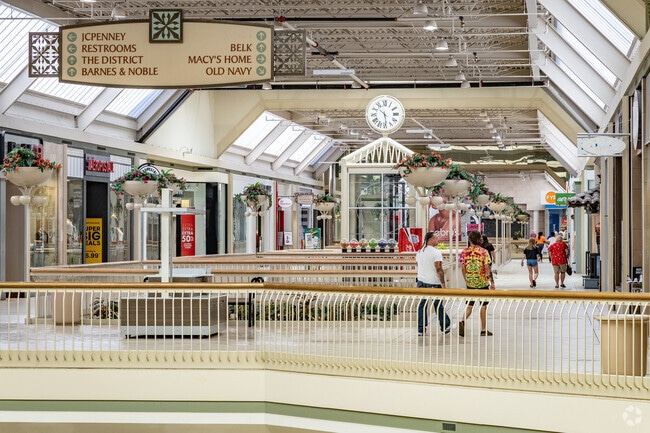 Friends enjoy a stroll through the mall just outside the Hollins neighborhood.