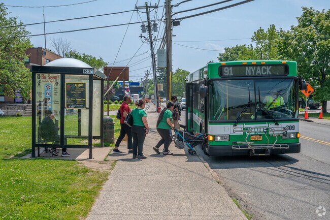 Public transportation runs along Main Street in Hillcrest, connecting residents to nearby amenities.