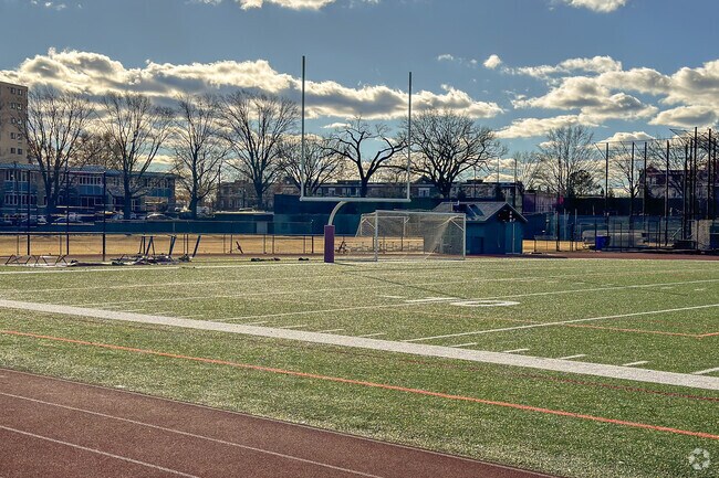 Football field above Sheridan School