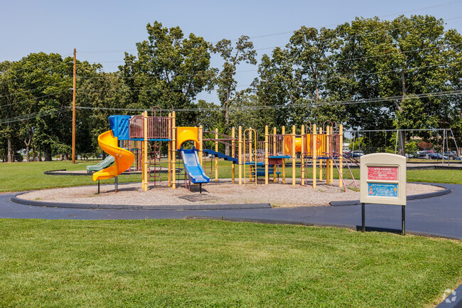 Playground equipment awaits children at Espy Elementary School.