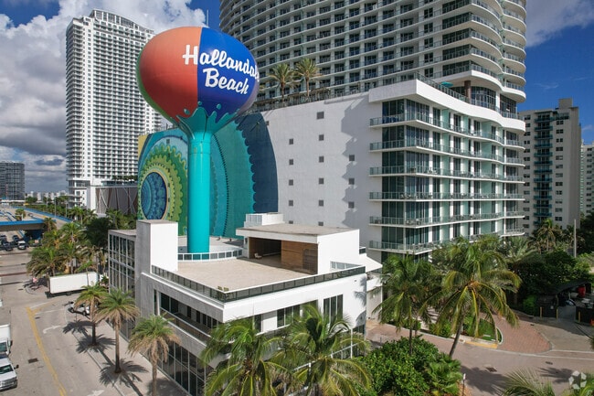 The colorful Hallandale Beach Water Reservoir is a familiar landmark in the city.
