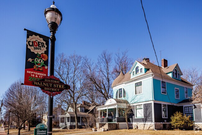 The historic appeal of Walnut Street homes is front and center in the neighborhood.