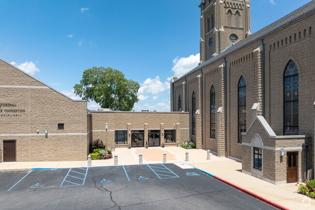 St. Mary Cathedral Elementary has ample parking and a church to visit.