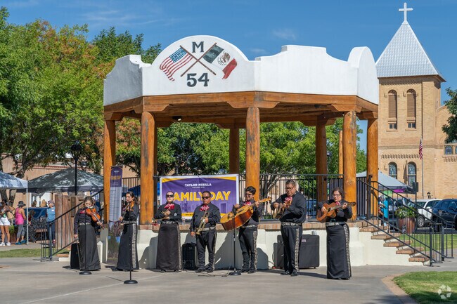 Enjoy the festive spirit of mariachi at Mesilla Plaza.