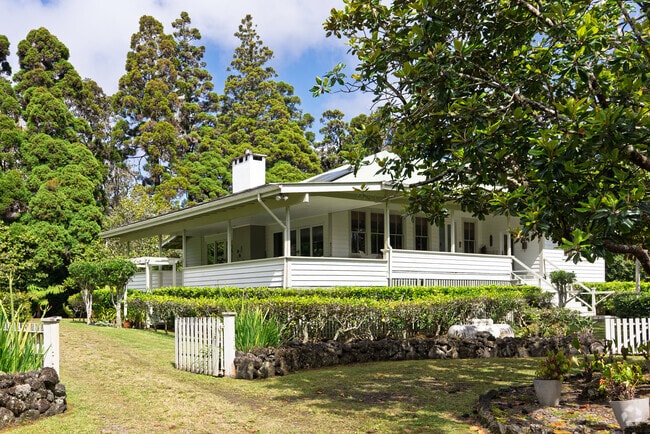 Many homes in Volcano are tucked into the forest, offering privacy and a peaceful, rustic atmosphere.