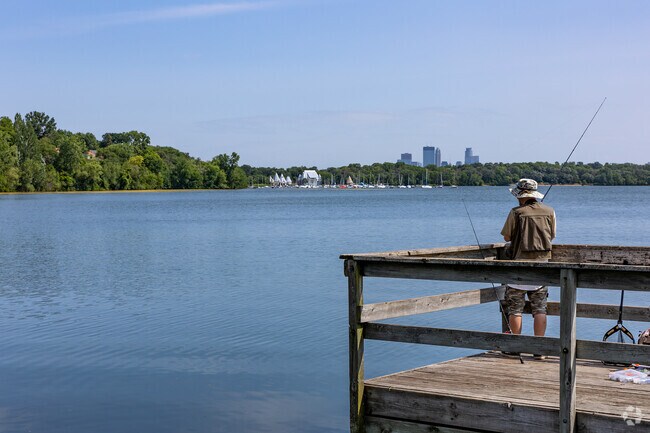Nearby Lake Harriet has public fishing piers for anglers.