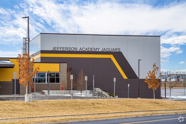 The north gym at Jefferson Academy High School in Westminster, Colorado.