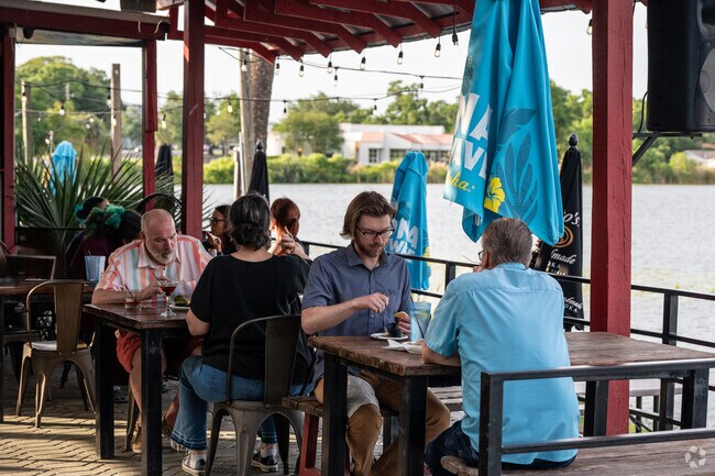 The Waterfront offers Southern Oaks locals delicious eats, refreshing drinks, and great views.