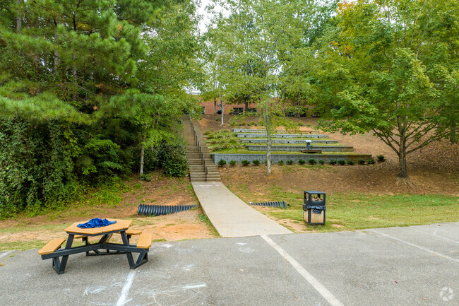 Ford Elementary School features outdoor seating.